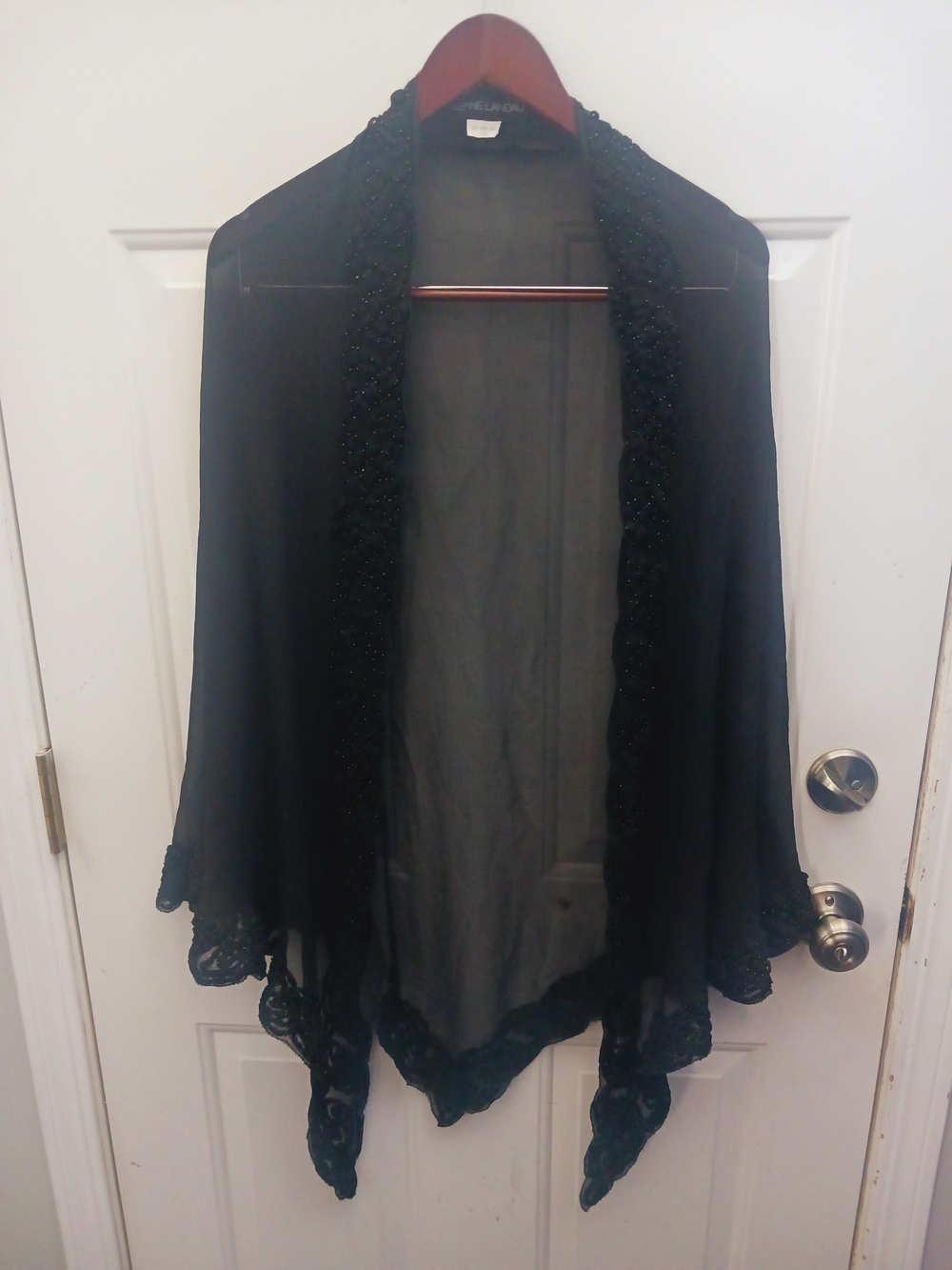 Vintage Adrienne Landau Black Silk Textured Blouse
